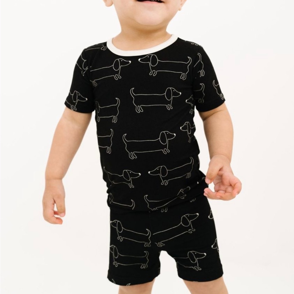 Little One Shop Black Dachshund Short Set (6-12 months)